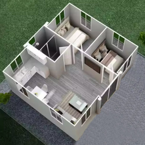 Cheap Prefabricated Tiny House Portable Home 20 Foot Office Living 2  Bedroom Expandable Container Houses Foldable